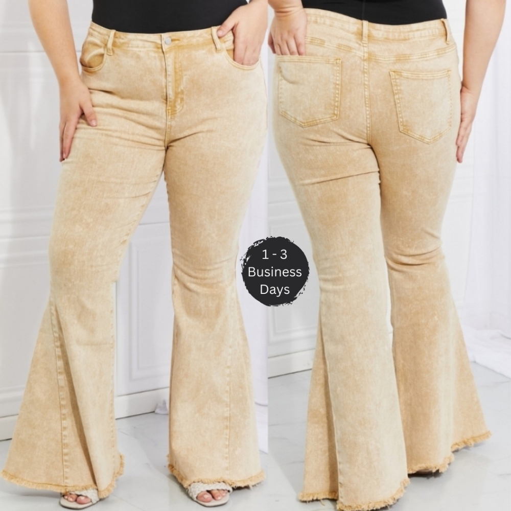 Egg Nog Frayed Bell Bottoms